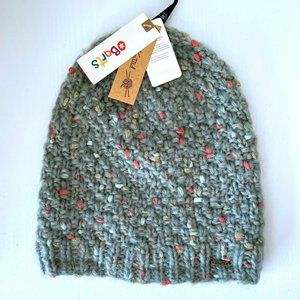 Barts Kalix Beanie Girls Hand Knitted Winter Hat Light Celadon Green Gold NWT